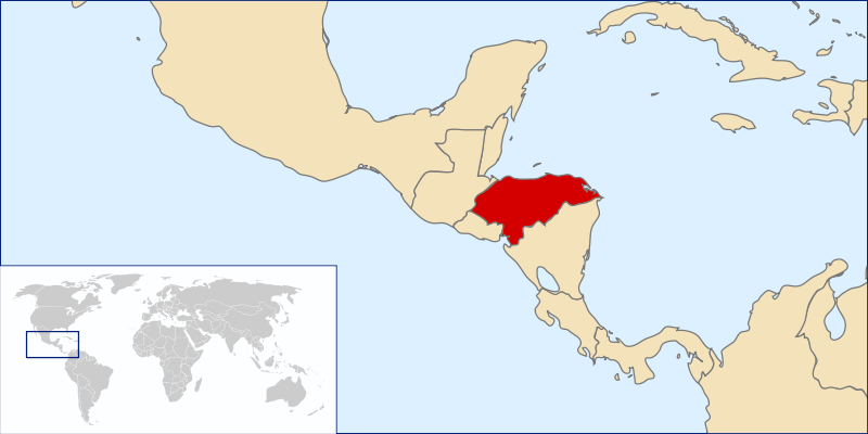 Honduras - umístnění na mapě světa